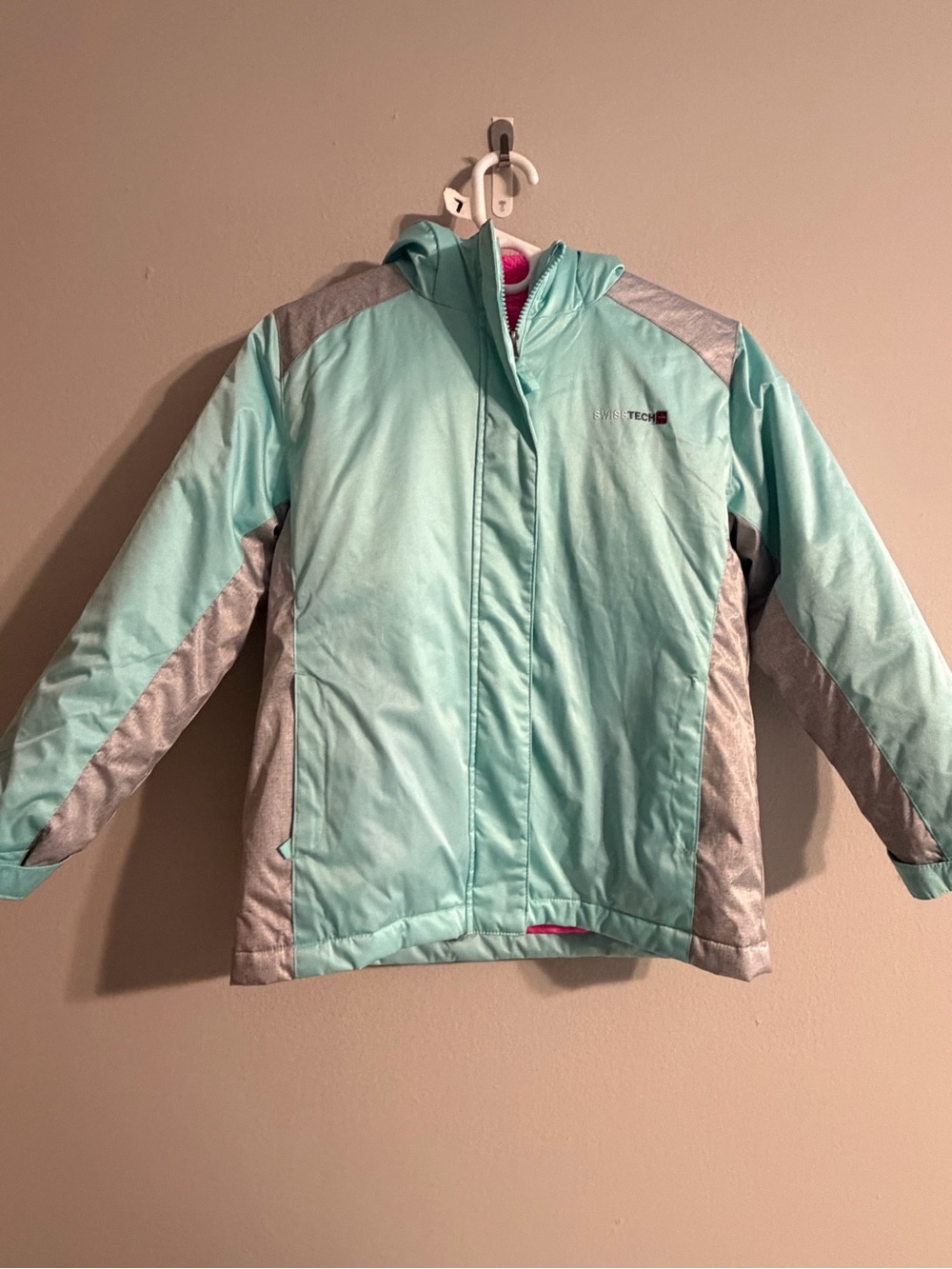 Swiss Tech Kids Mint Green Puffer Jacket Coat System. (7)
